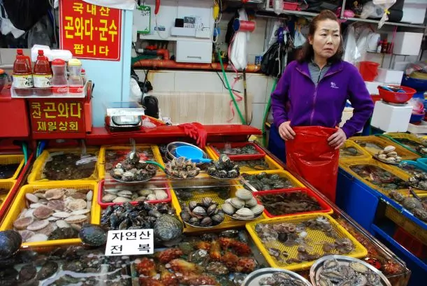 קוריאה, שוק הדגים בבוסאן, צילום גולן לובנוב